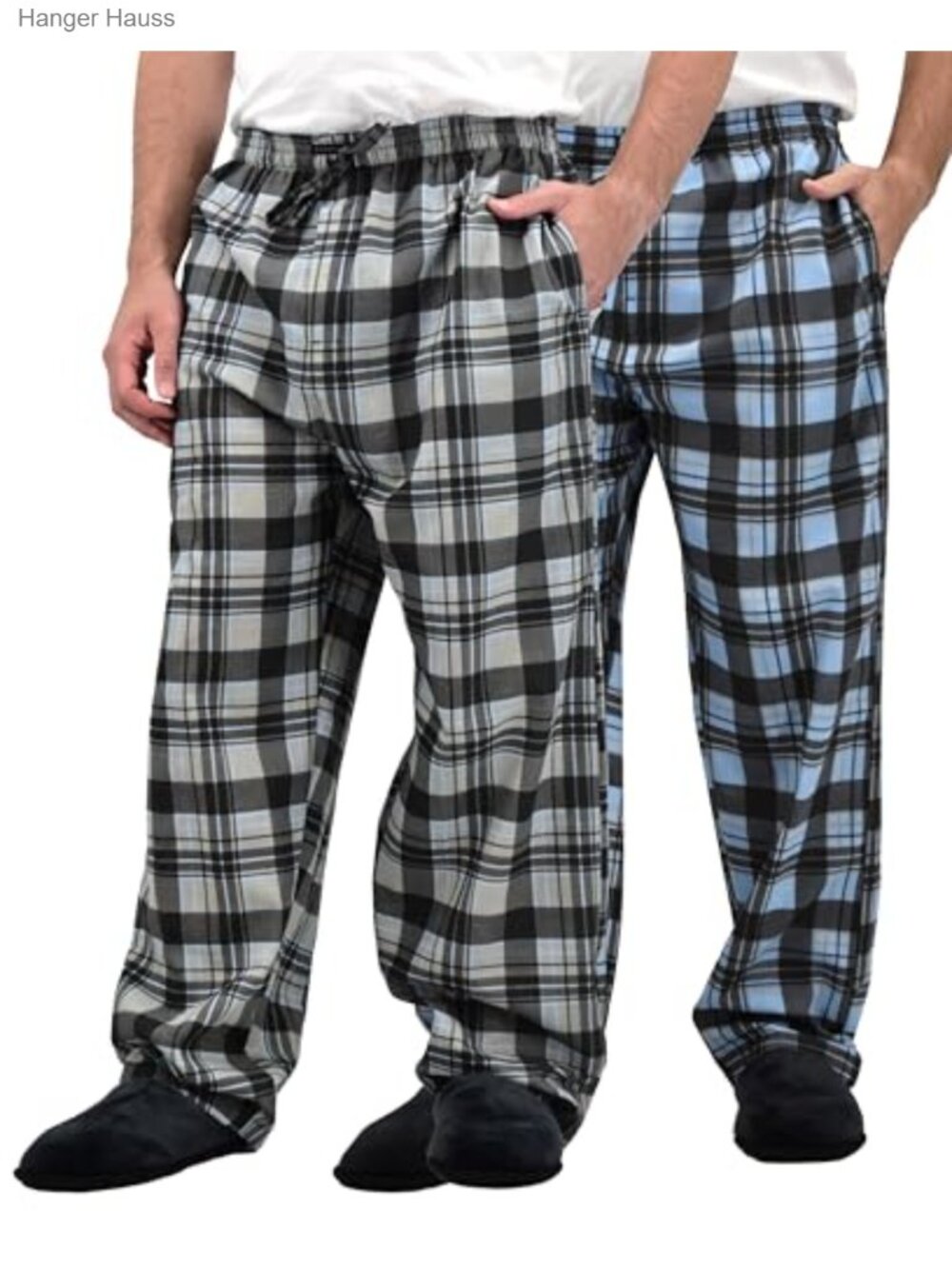 Men's Cotton Lounge Pajama Pants with Drawstring & Pockets (Multipack)